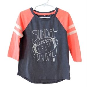 Cat & Jack Girls Cotton Cropped Sleeve Orange and Gray Tee Size S(6/6x)